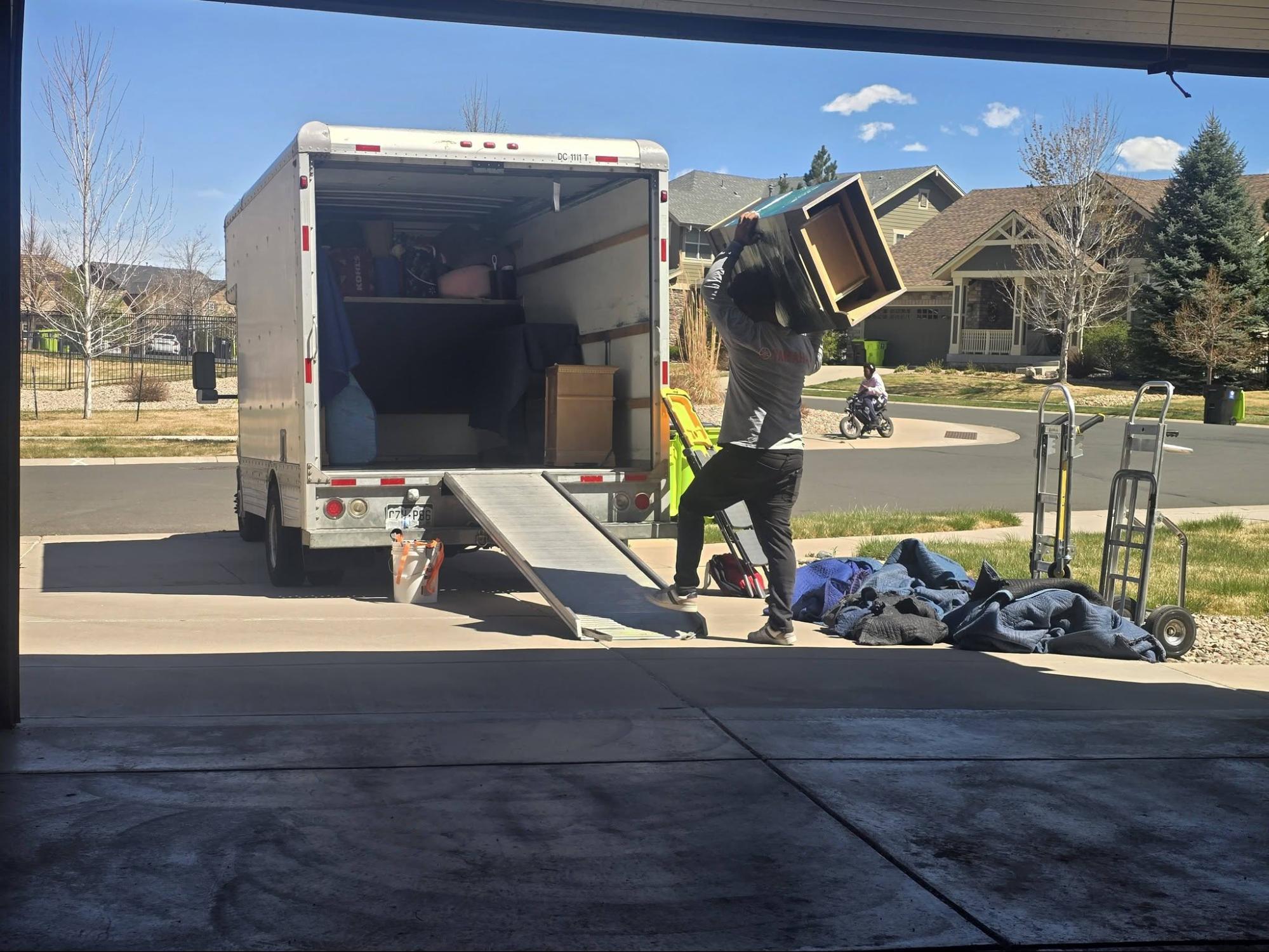 Professionally packed moving truck